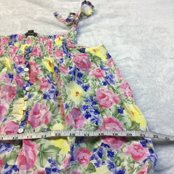 Eileen West Long Cami Nightgown Size M Womans Pink Floral Cotton Vtg Cottagecore - Picture 6 of 13